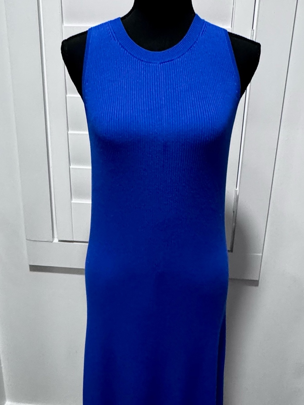 Banana Republic Blue Ribbed Knit Sleeveless Maxi Dress M